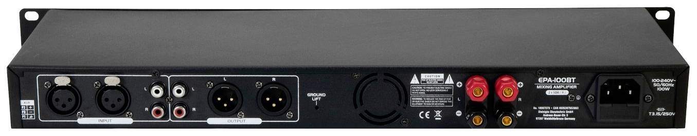 Omnitronic EPA-100BT PA Verstärker RMS Leistung je Kanal an 4 Ohm: 50W