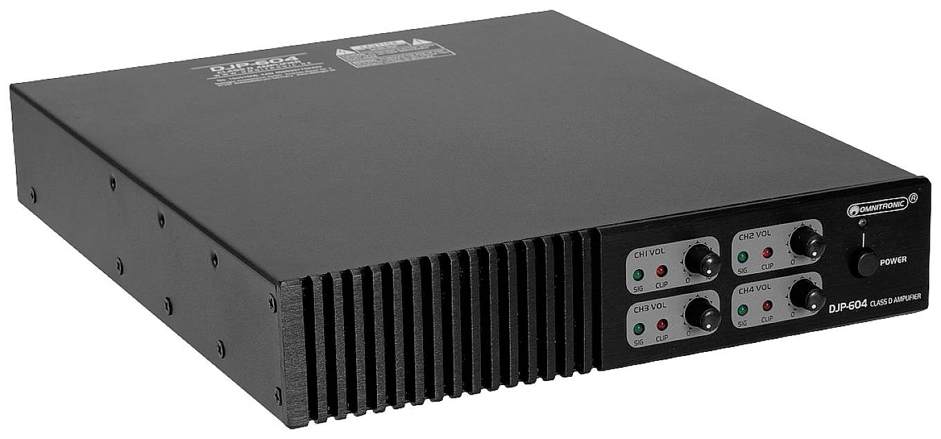 Omnitronic DJP-604 PA Verstärker RMS Leistung je Kanal an 4 Ohm: 150 W