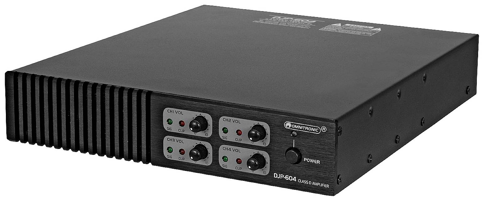 Omnitronic DJP-604 PA Verstärker RMS Leistung je Kanal an 4 Ohm: 150 W