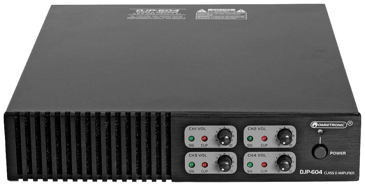 Omnitronic DJP-604 PA Verstärker RMS Leistung je Kanal an 4 Ohm: 150 W
