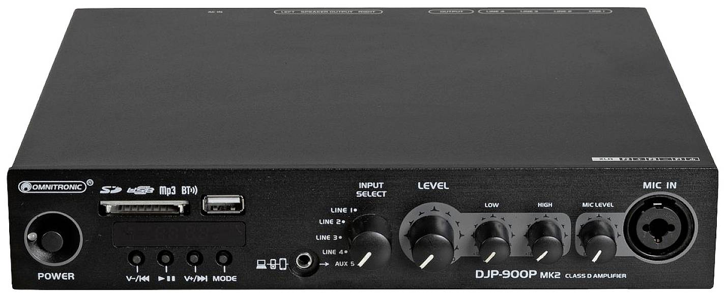 Omnitronic DJP-900P PA Verstärker RMS Leistung je Kanal an 4 Ohm: 460W