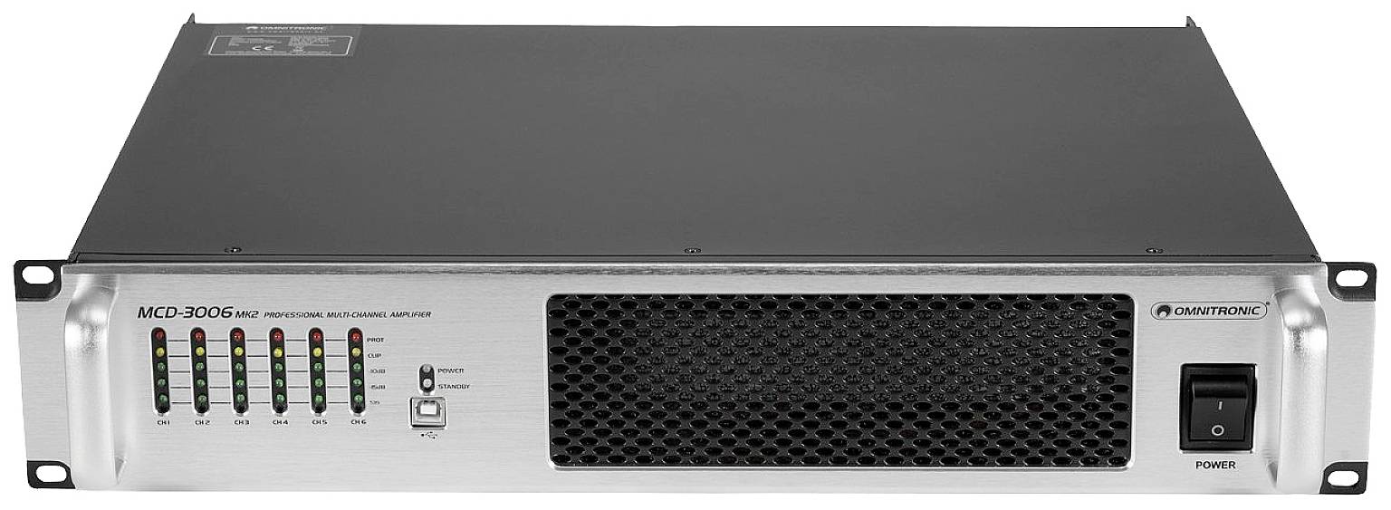 Omnitronic MCD-3006 PA Verstärker RMS Leistung je Kanal an 4 Ohm: 500 W