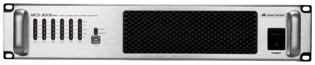 Omnitronic MCD-3006 PA Verstärker RMS Leistung je Kanal an 4 Ohm: 500 W