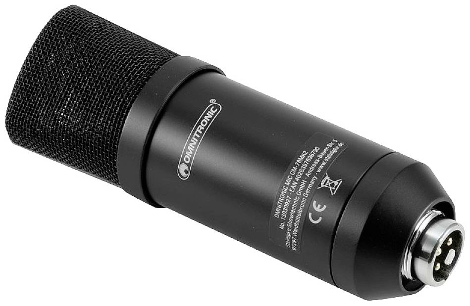 Omnitronic CM-78MK2 Stand Studiomikrofon Übertragungsart (Details):Kabelgebunden inkl. Windschutz XLR Kabelgebunden