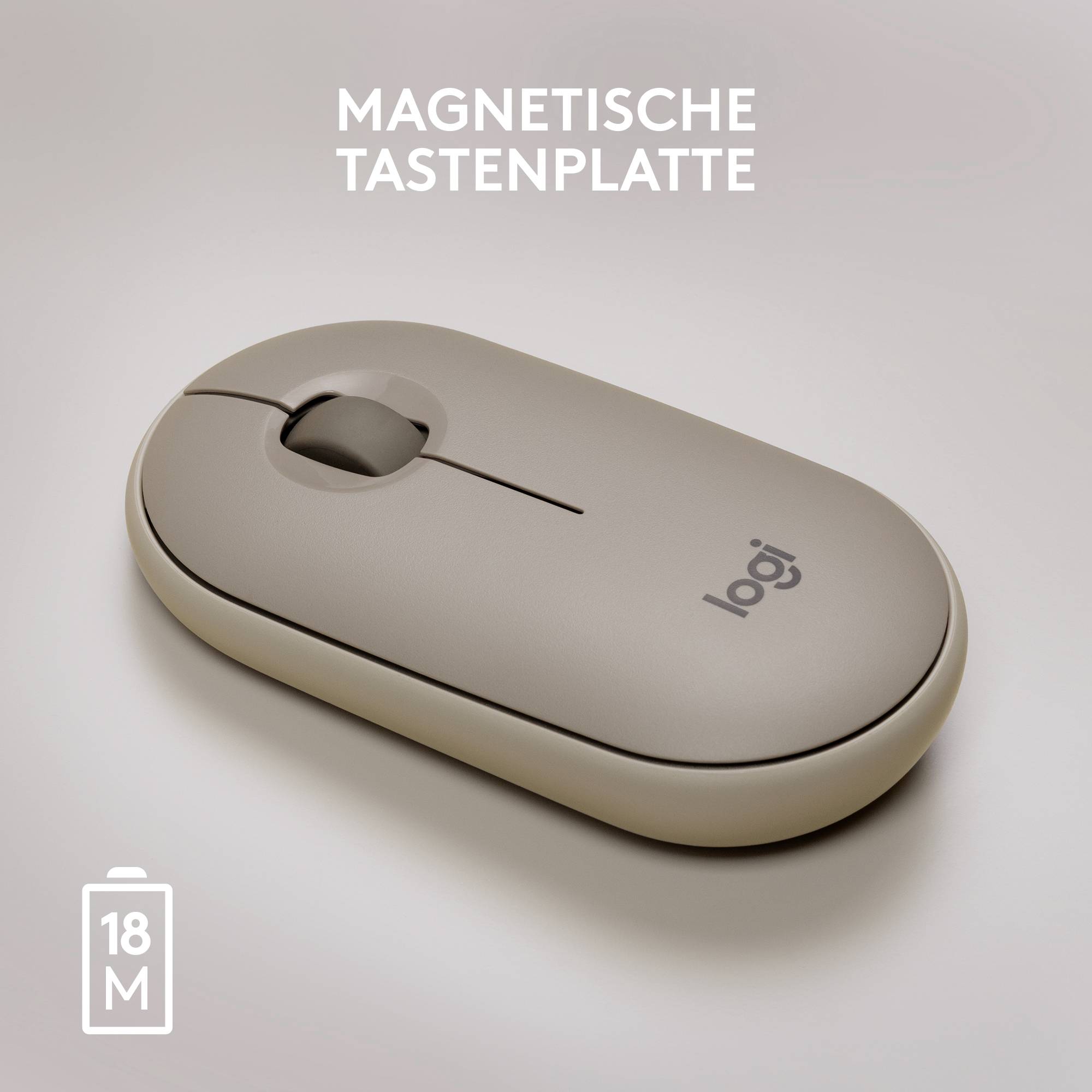Logitech Pebble M350 Wireless Maus Kabellos Optisch Sand 3 Tasten 1000 dpi