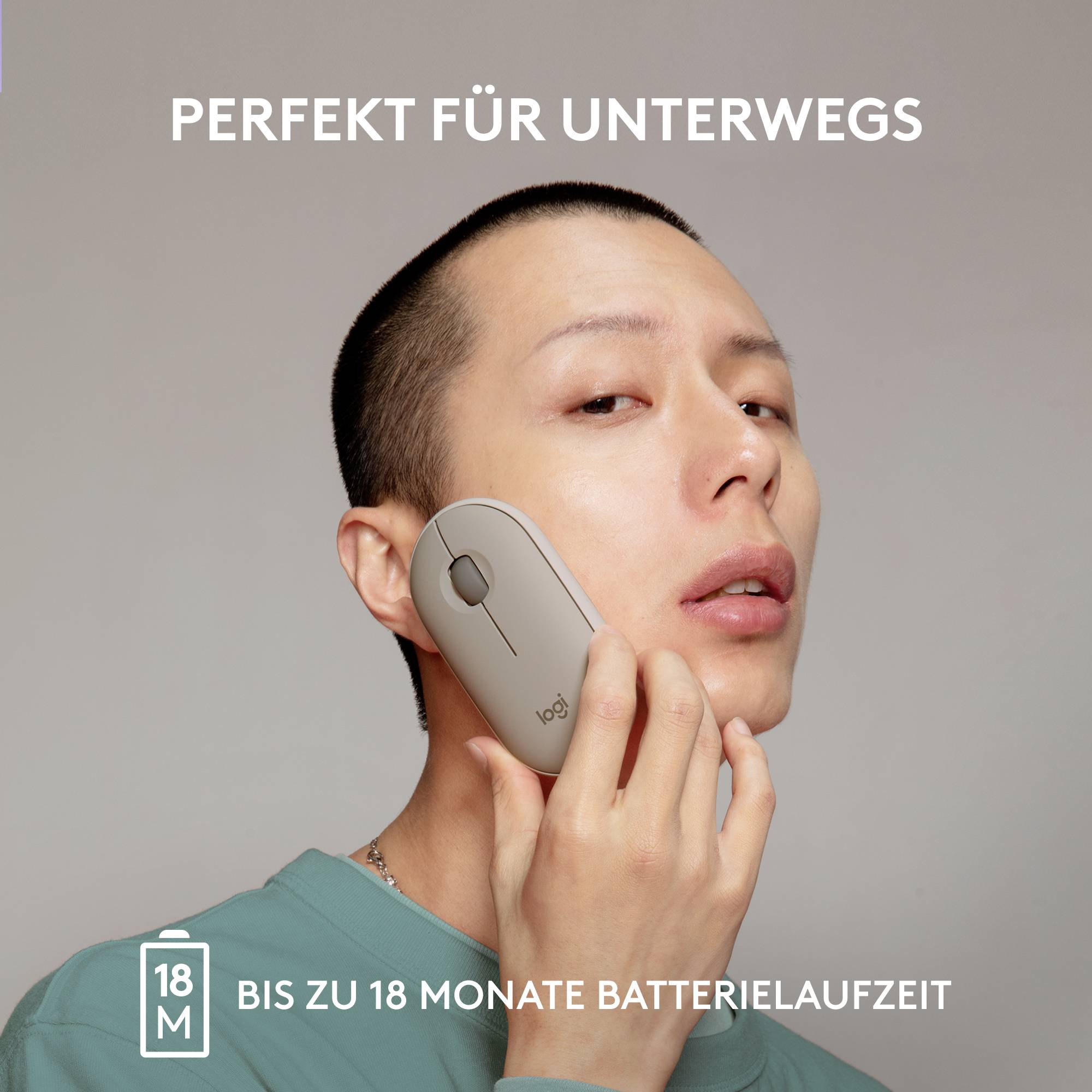 Logitech Pebble M350 Wireless Maus Kabellos Optisch Sand 3 Tasten 1000 dpi