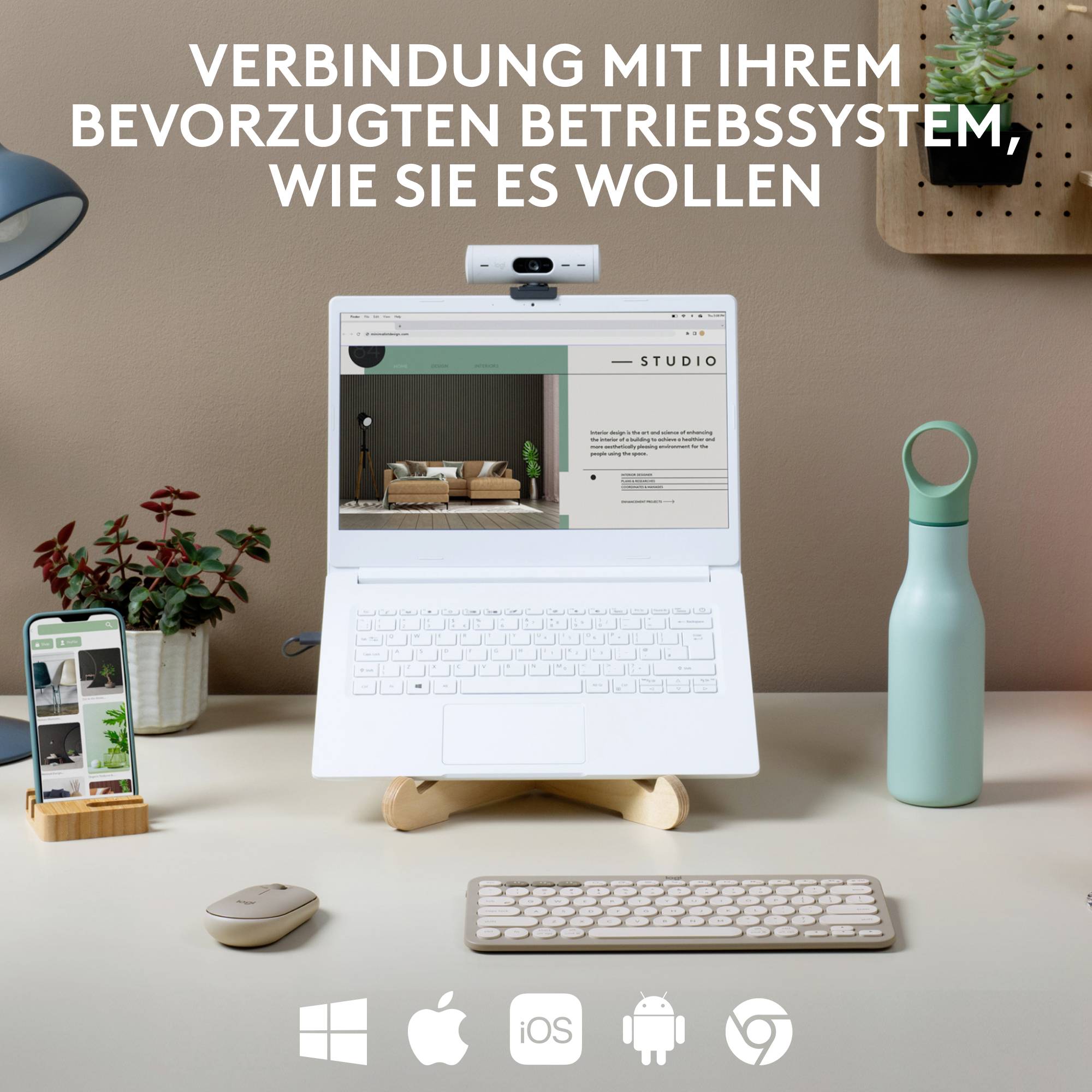 Logitech K380 Multi-Device Bluetooth® Tastatur Deutsch, QWERTZ Sand