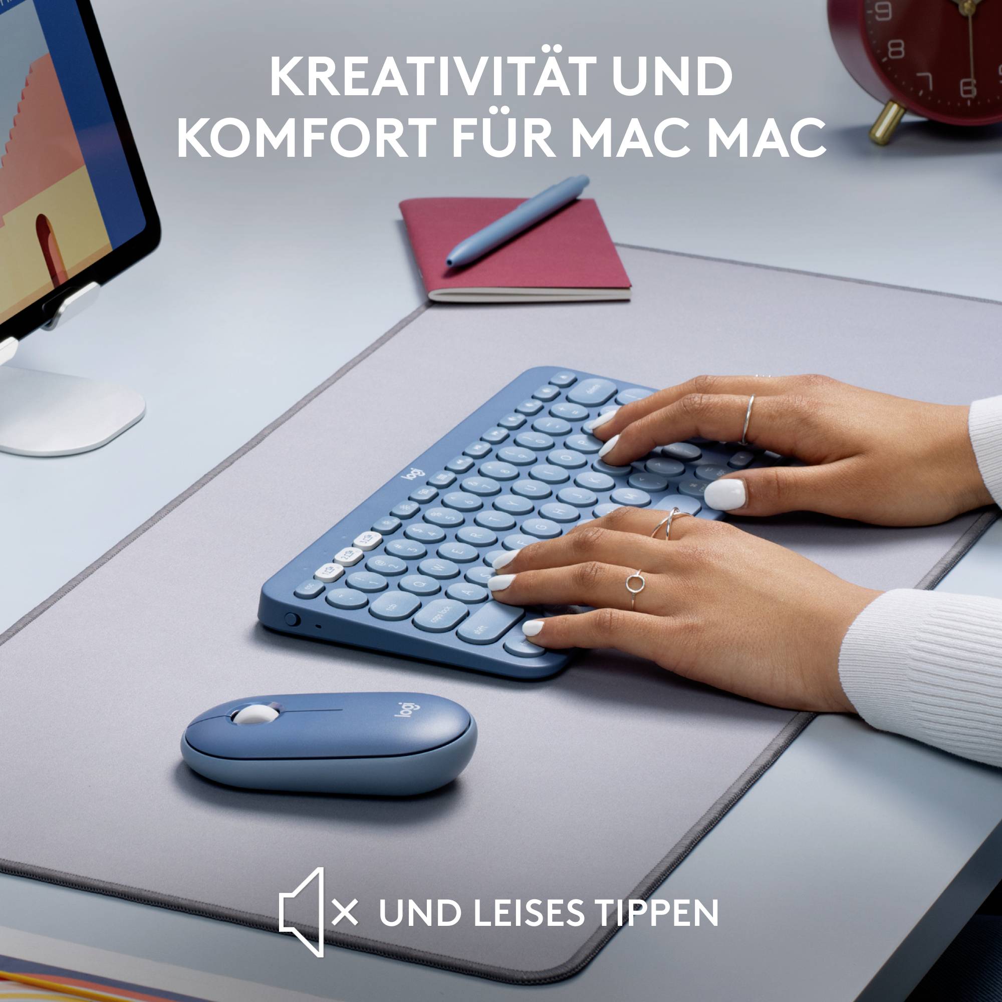 Logitech K380 for Mac Multi-Device Bluetooth® Tastatur Deutsch, QWERTZ Blau