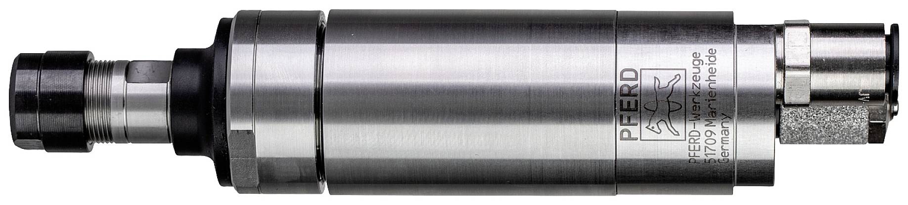 Ein silberner industrieller Abtrieb mit dem Logo 'PFERD' und der Modellnummer 'FH 7050'. Es besteht aus Metall und hat Anschlüsse.