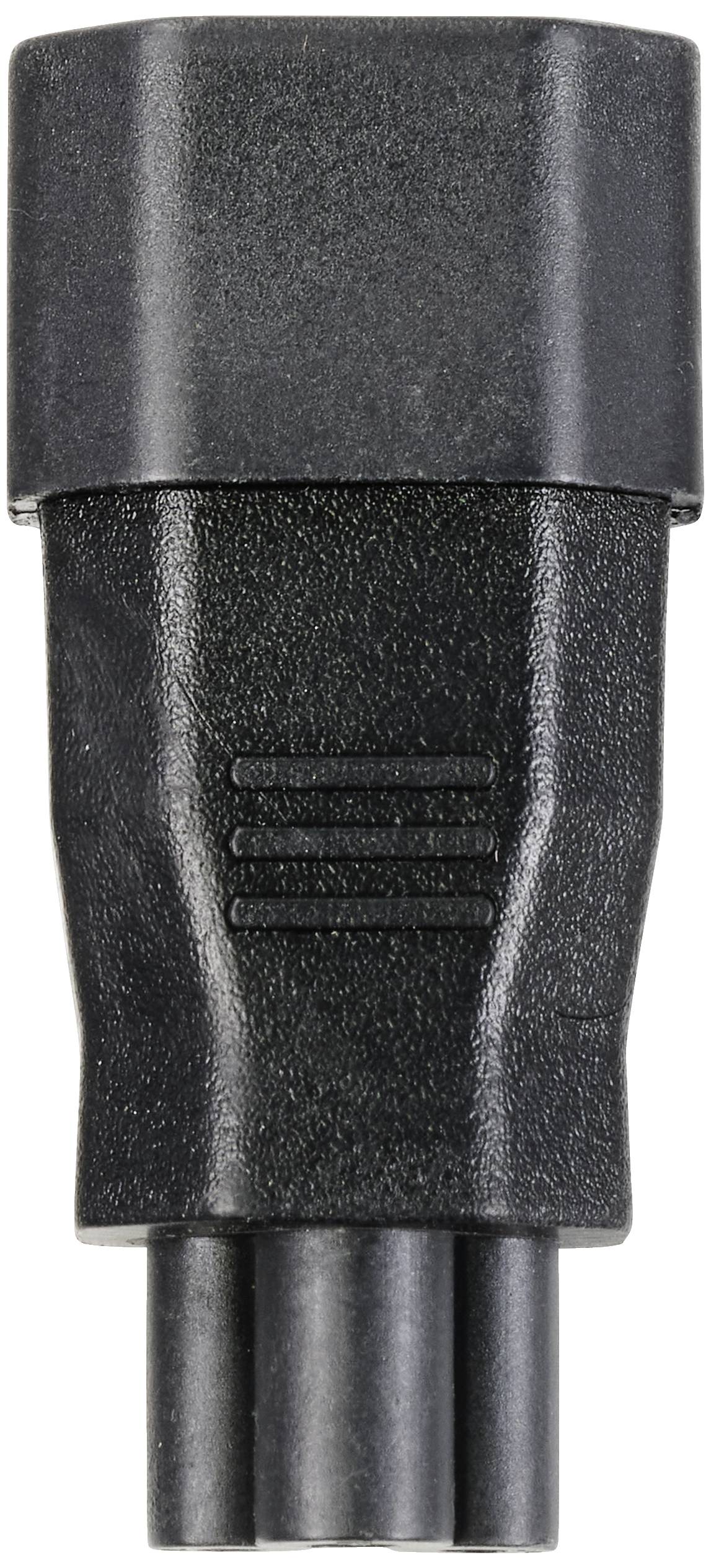 TRU COMPONENTS Netz-Adapter Kaltgeräte-Stecker C14 - Kleeblatt-Buchse C5 Gesamtpolzahl: 3