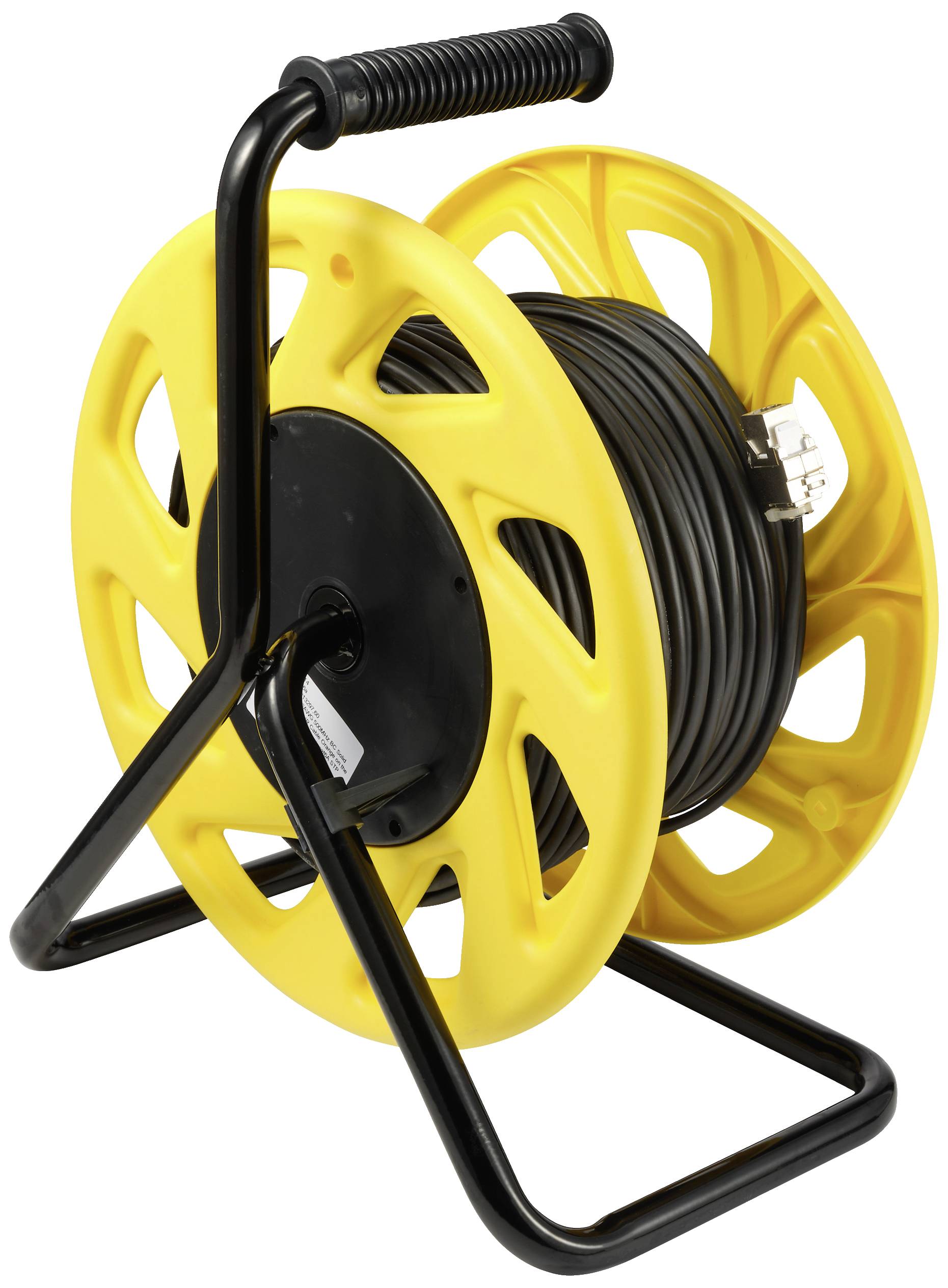 Renkforce RJ45 Netzwerk Kabeltrommel CAT 6a S/FTP 60m Schwarz PUR-Mantel