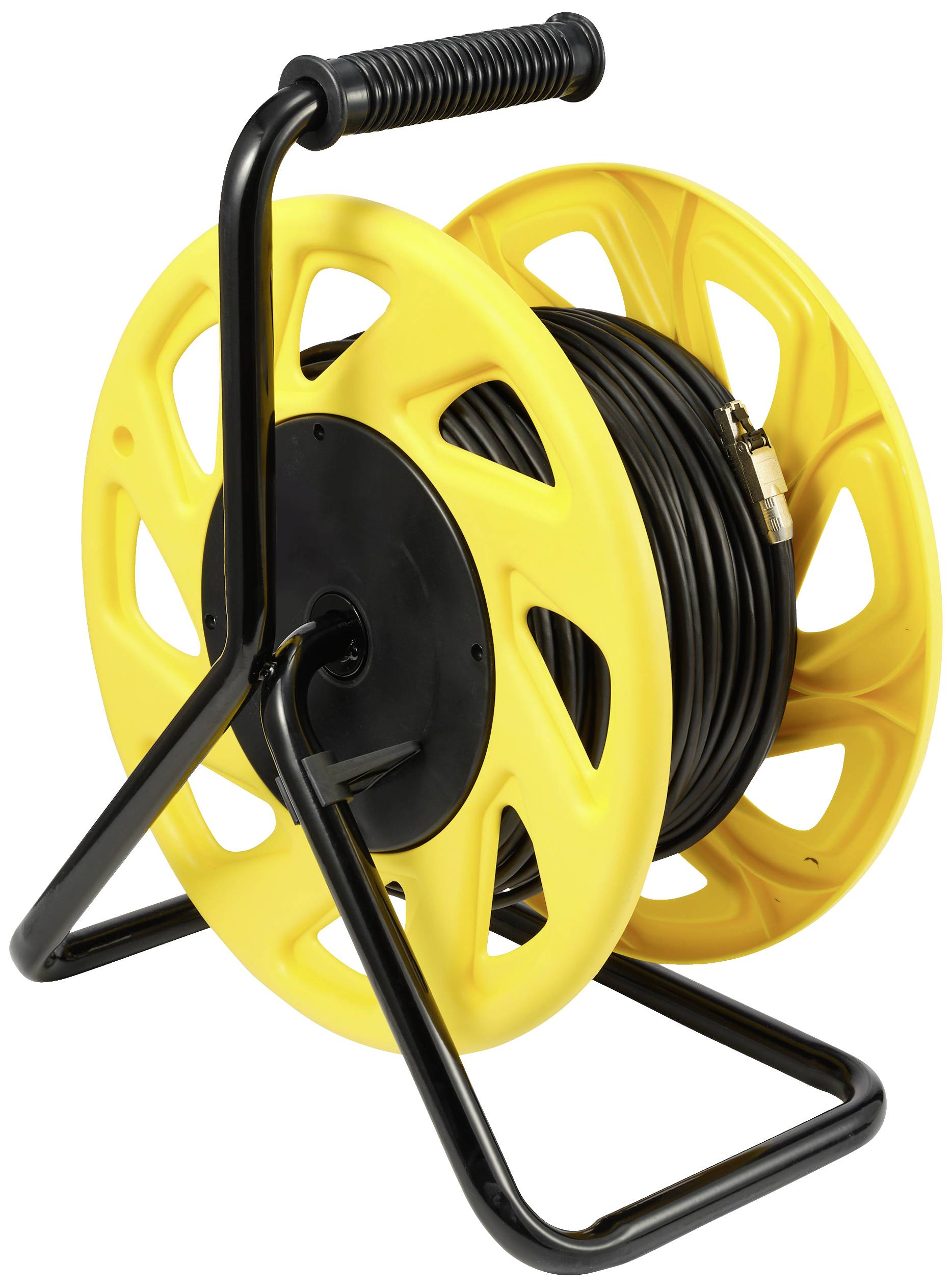 Renkforce RJ45 Netzwerk Kabeltrommel CAT 6a S/FTP 60m Schwarz PUR-Mantel