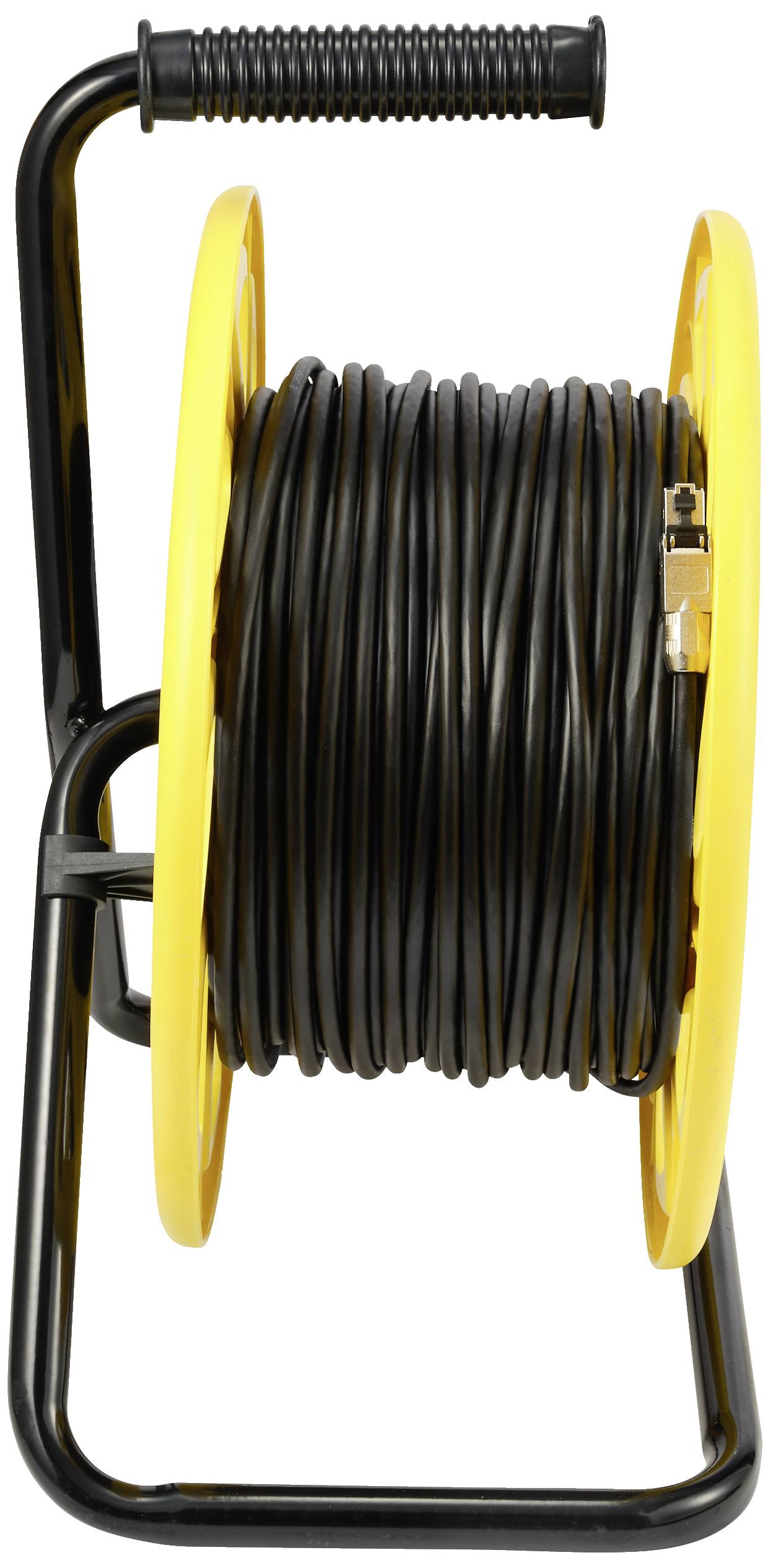 Renkforce RJ45 Netzwerk Kabeltrommel CAT 6a S/FTP 60m Schwarz PUR-Mantel