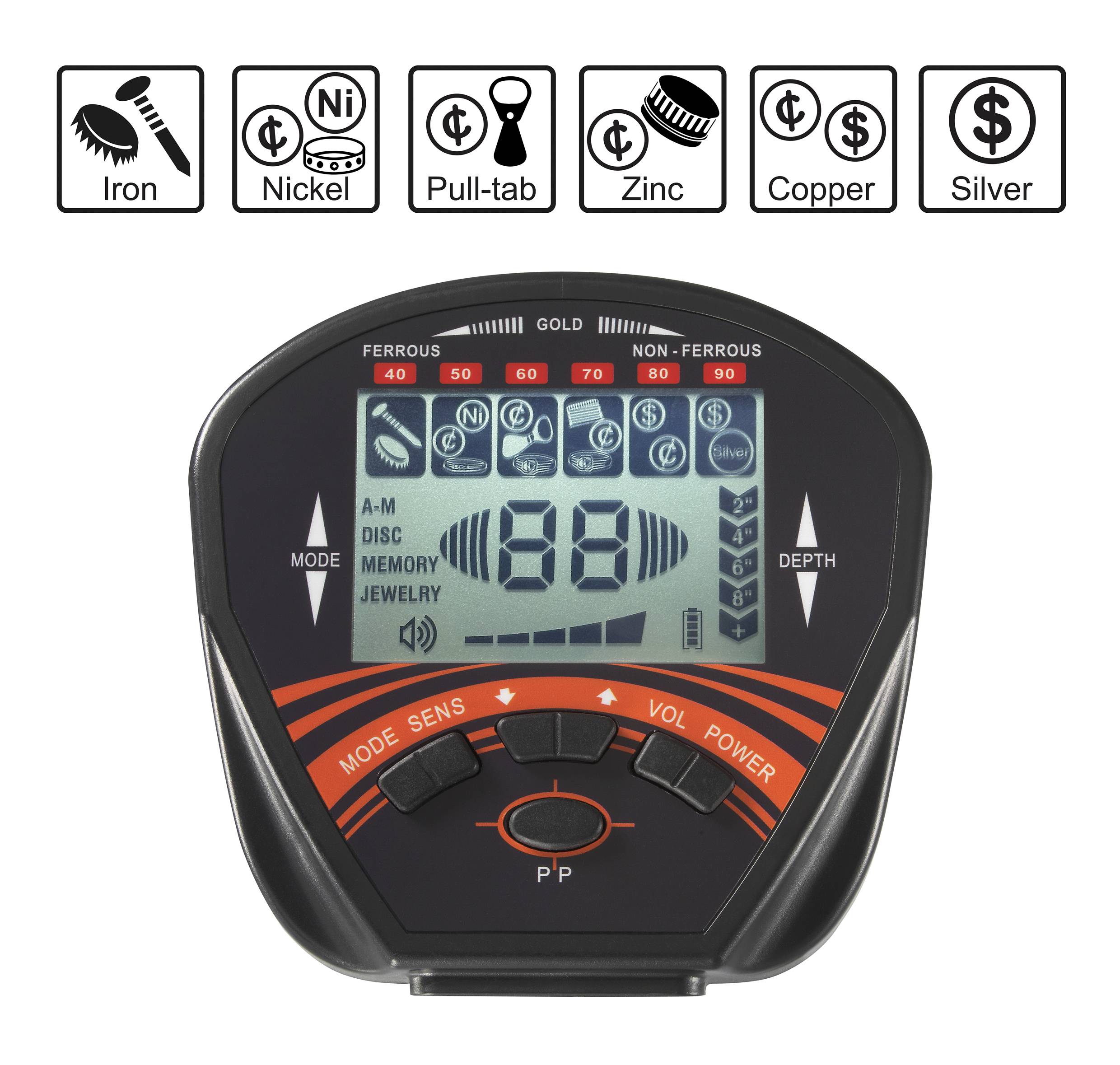 Metalldetektor Suchtiefe (max.) 150cm digital (LCD) MD-810
