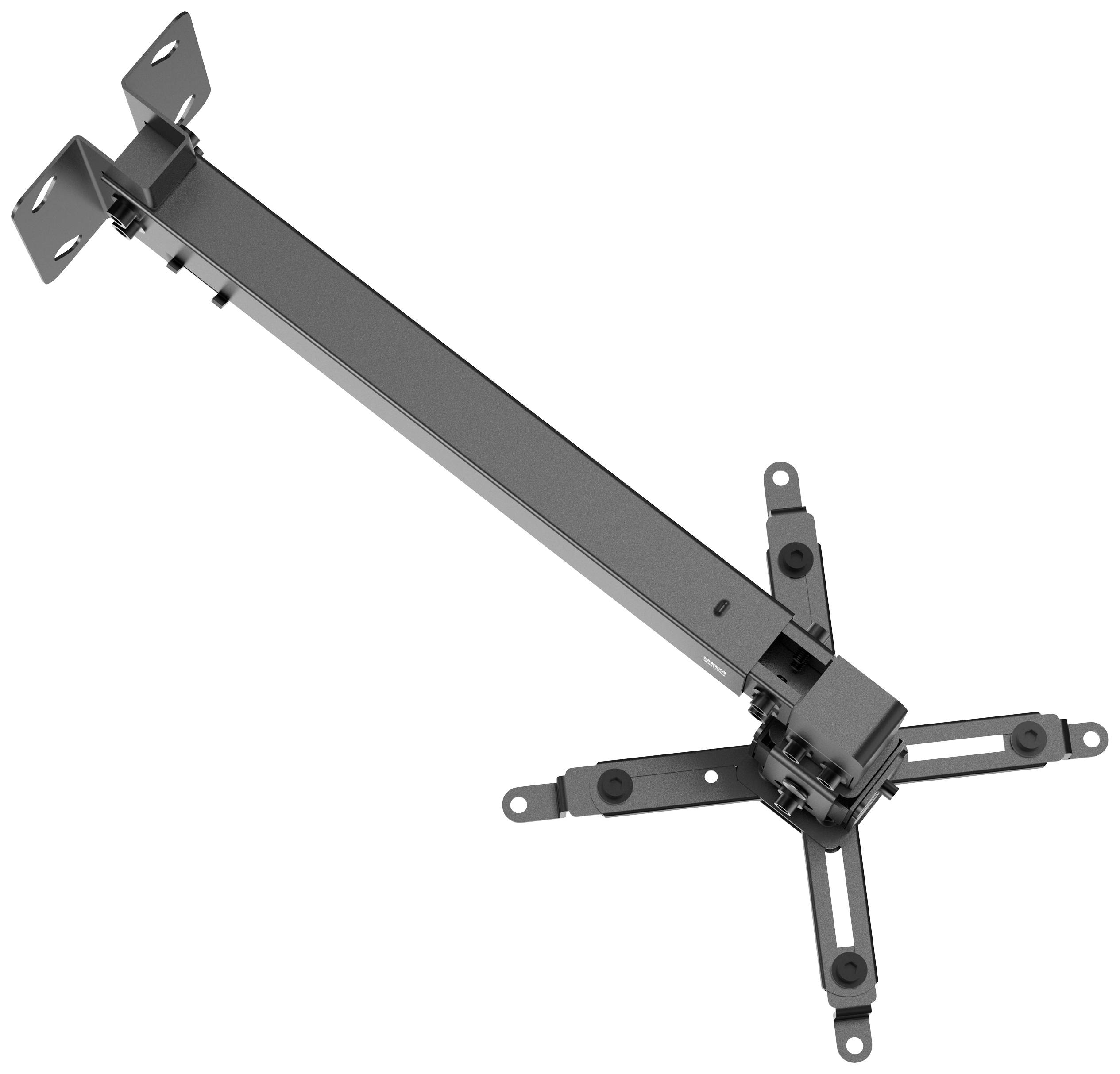 Metallische Halterung mit mehreren Gelenken für verstellbare Montage. Geeignet für technische Anwendungen, zeigt bewegliche Arme.