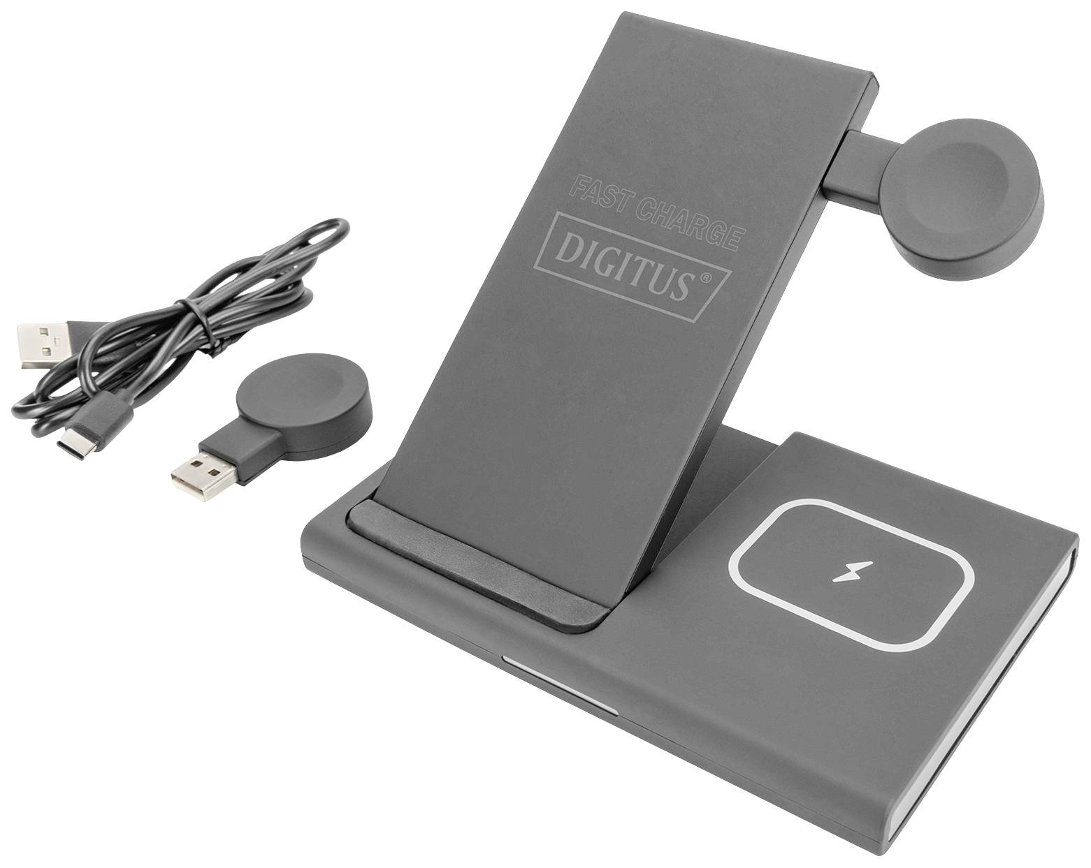 Digitus Induktions-Ladegerät 3in1 DA-10084 Ausgänge Induktionslade-Standard Schwarz