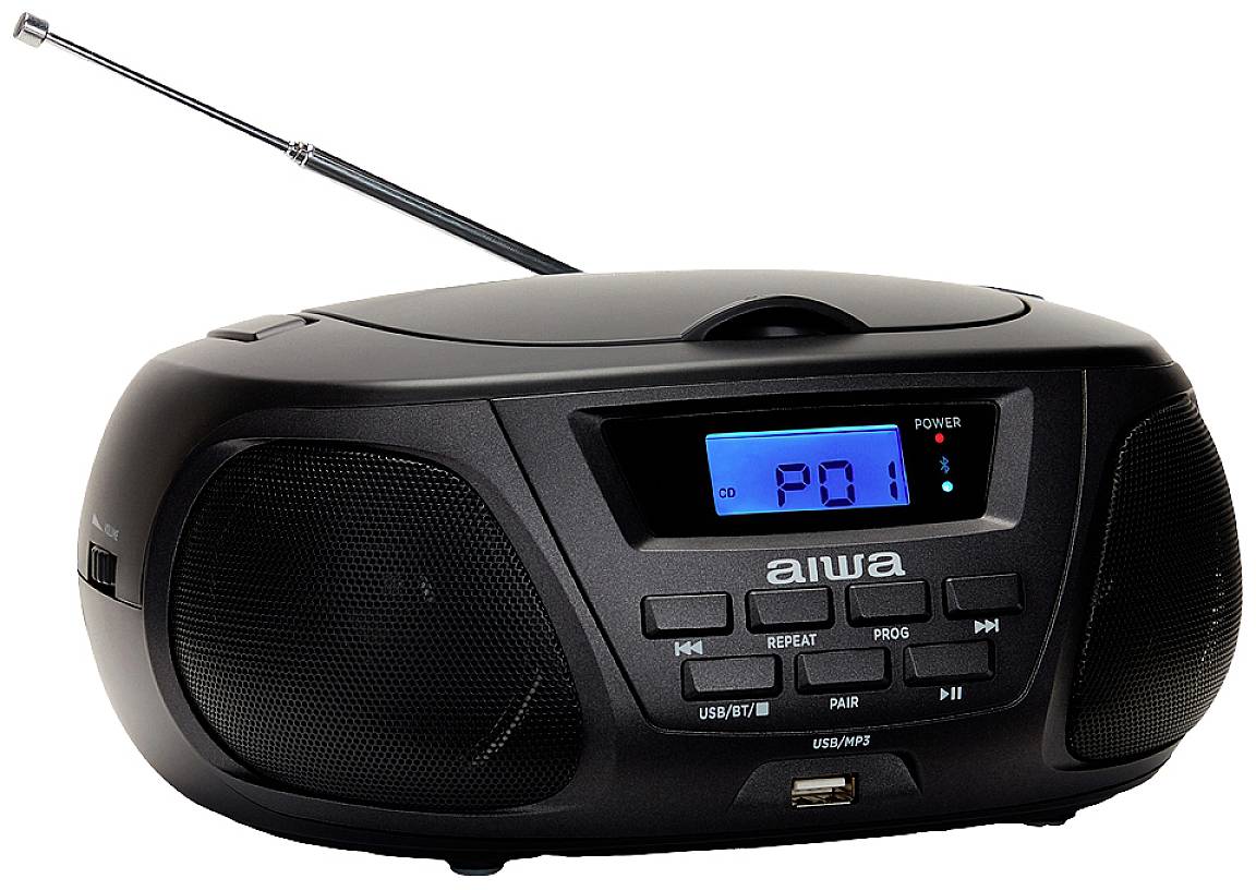 Aiwa BBTU-300BKMKII CD-Radio AM, FM, MW Bluetooth®, CD Schwarz