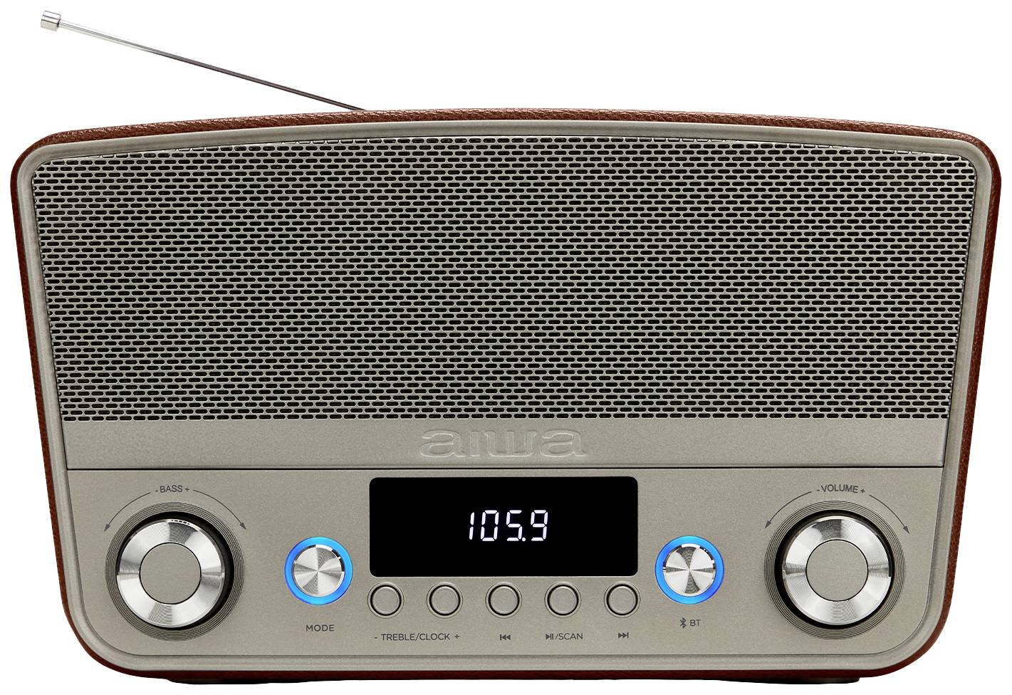 Aiwa BSTU-750BR Tischradio UKW AUX, Bluetooth®, USB Rot