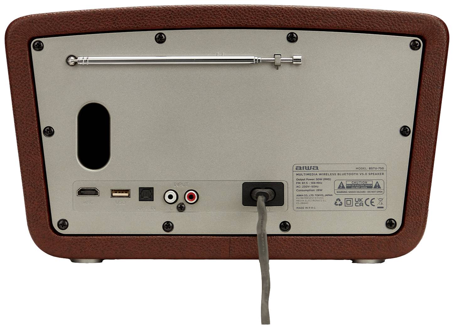 Aiwa BSTU-750BR Tischradio UKW AUX, Bluetooth®, USB Rot