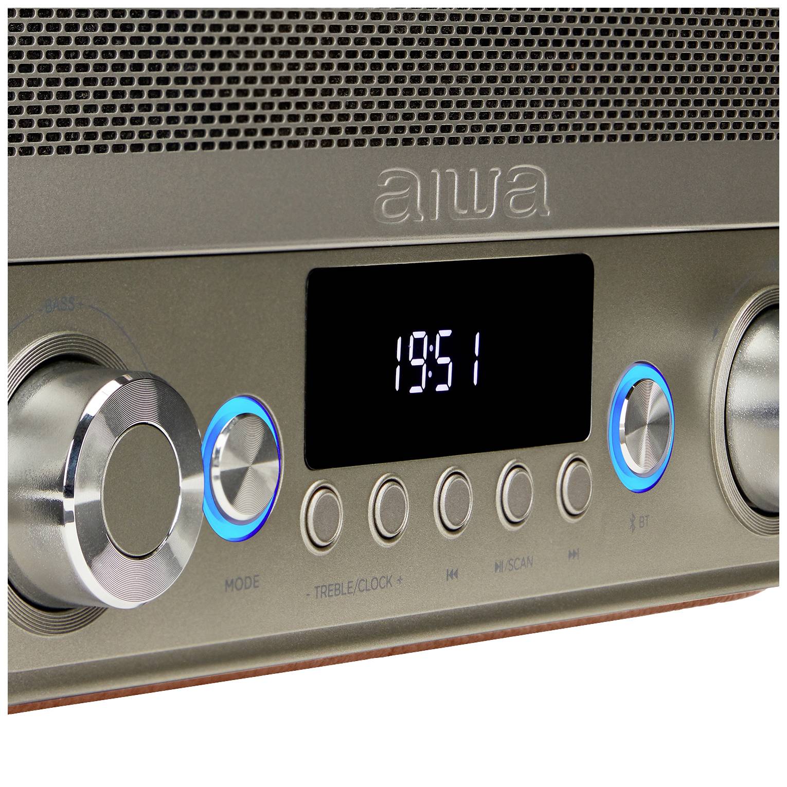 Aiwa BSTU-750BR Tischradio UKW AUX, Bluetooth®, USB Rot