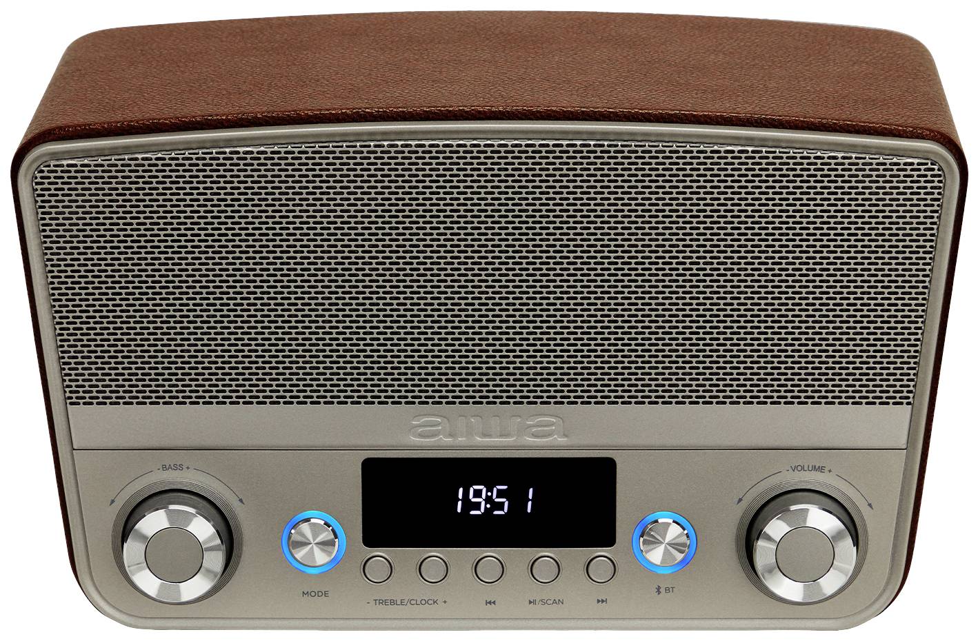 Aiwa BSTU-750BR Tischradio UKW AUX, Bluetooth®, USB Rot