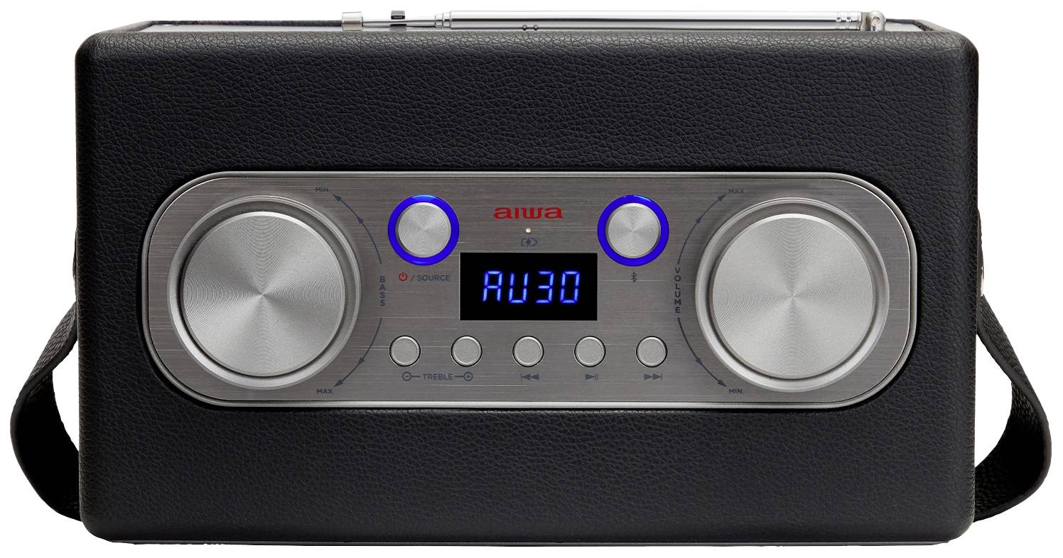 Aiwa BSTU-800BK Kofferradio UKW AUX, Bluetooth®, USB Schwarz/Silber
