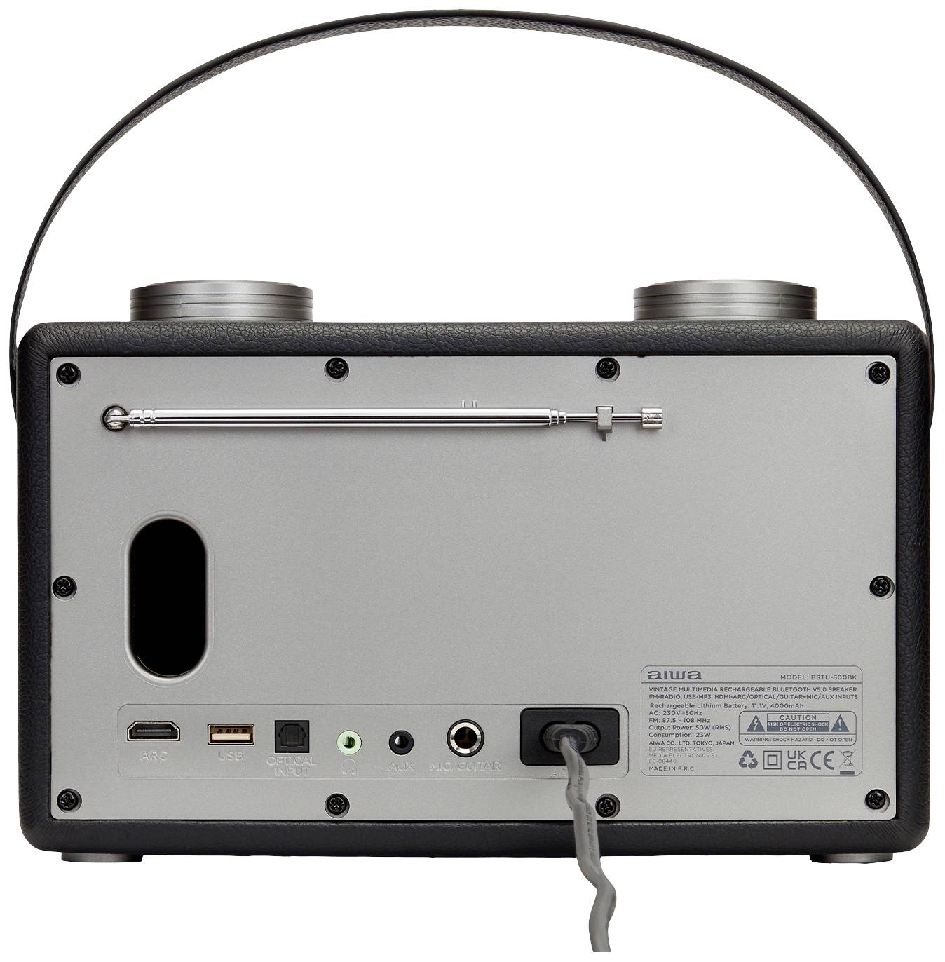 Aiwa BSTU-800BK Kofferradio UKW AUX, Bluetooth®, USB Schwarz/Silber