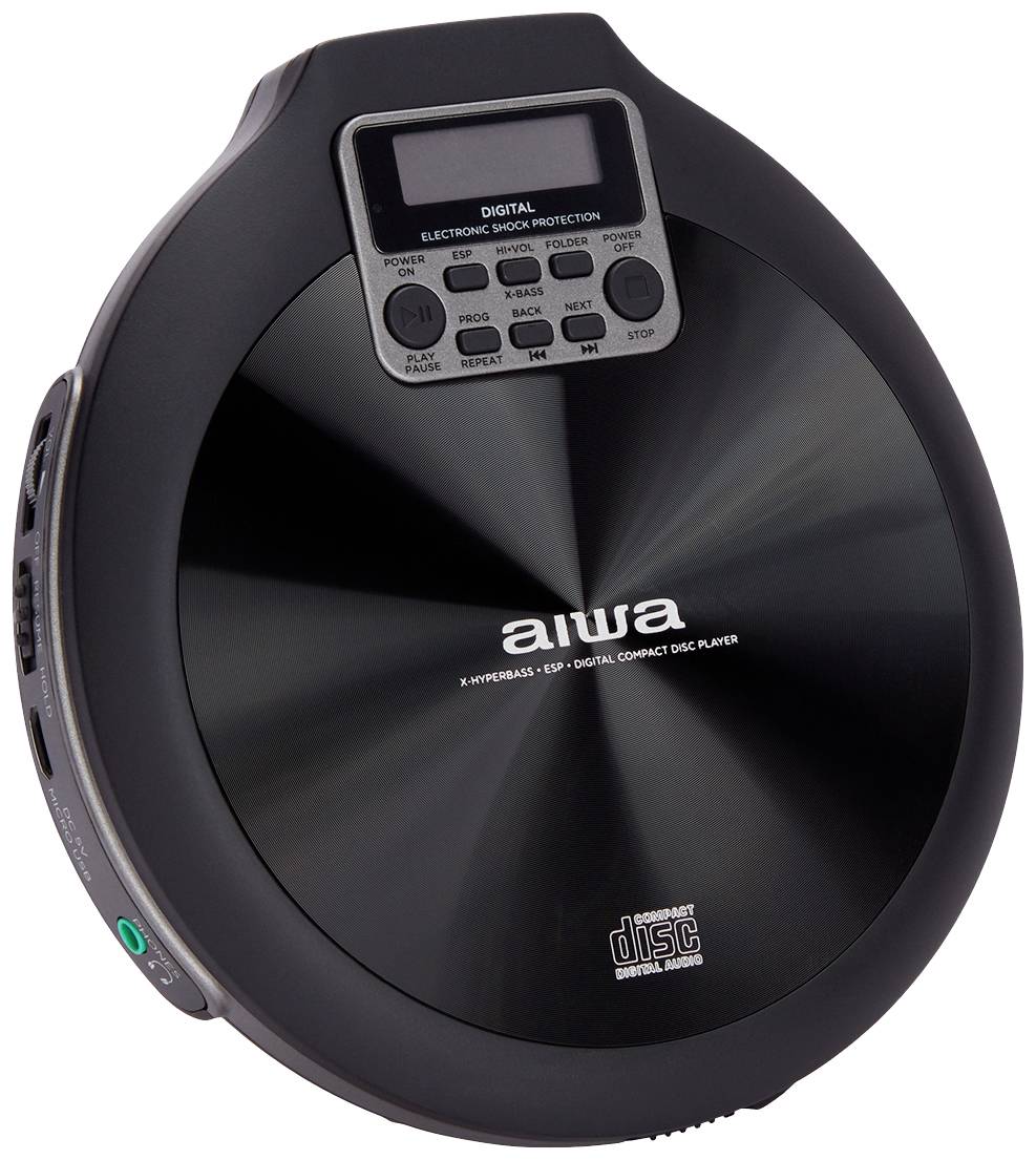 Aiwa PCD-810BK Tragbarer CD-Player CD, CD-R, CD-RW, MP3 Schwarz