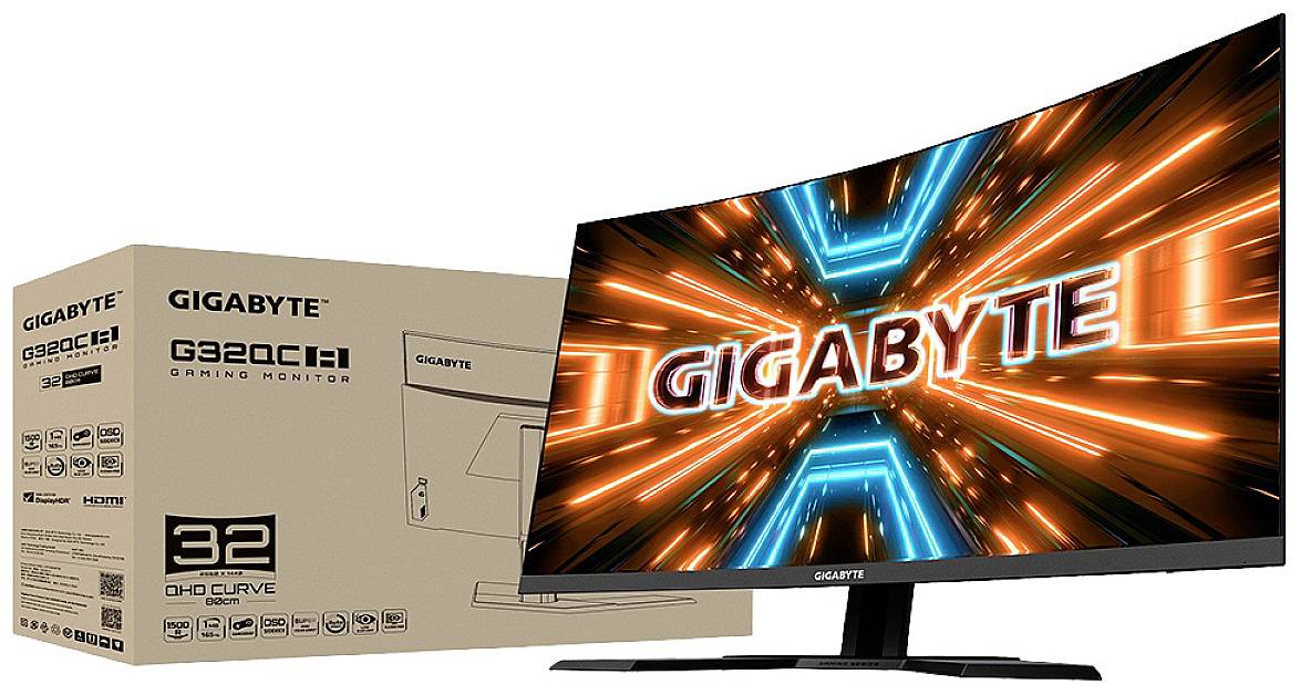 Gigabyte G32QC A LED-Monitor EEK G (A - G) 80cm (31.5 Zoll) 2560 x 1440 Pixel 16:9 1 ms USB-A (USB 3.2 Gen 1), HDMI®, DisplayPort