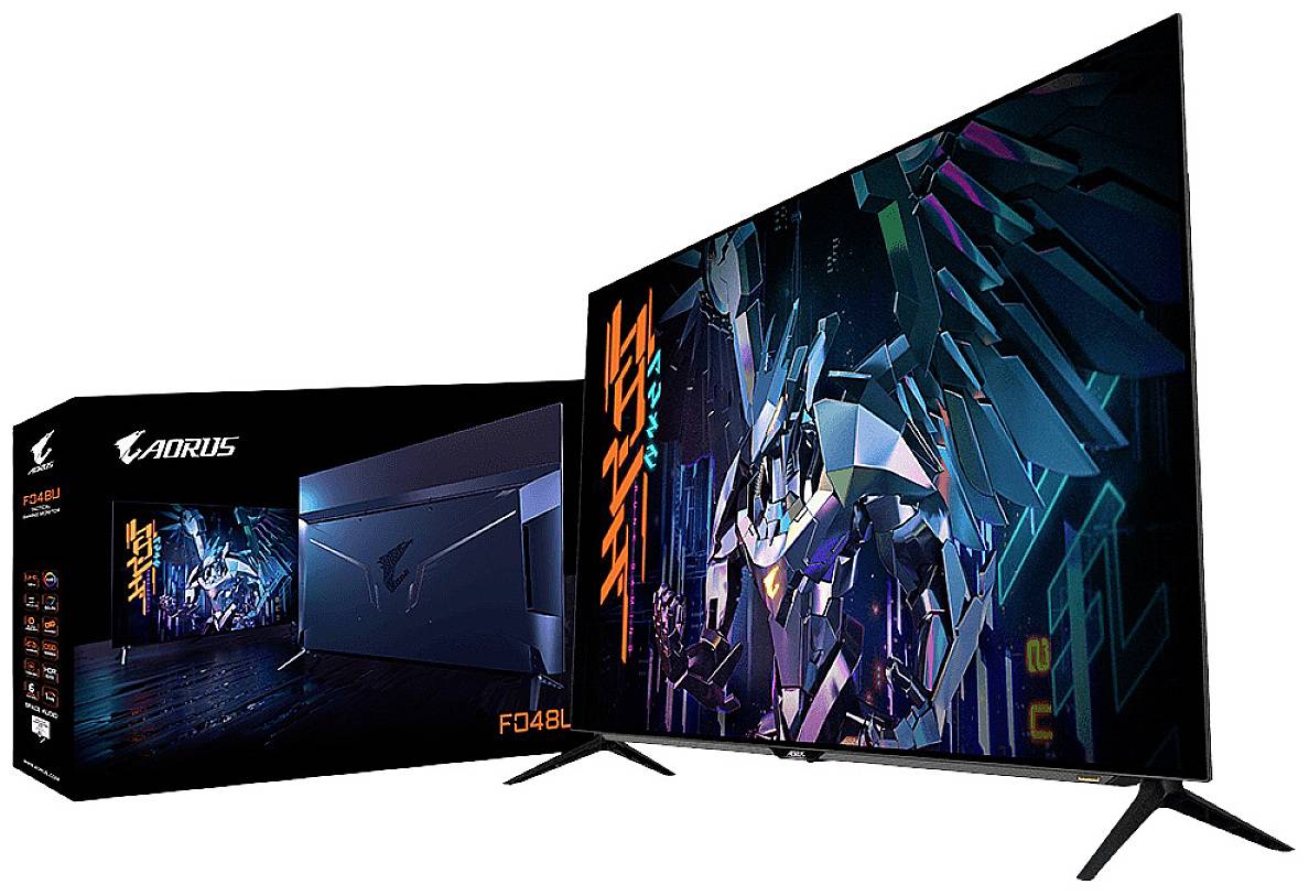 Gigabyte AORUS FO48U LED-Monitor EEK G (A - G) 120.7 cm (47.5 Zoll) 3840 x 2160 Pixel 16:9 1 ms USB-A (USB 3.2 Gen 1), HDMI®, DisplayPort, Kopfhöre