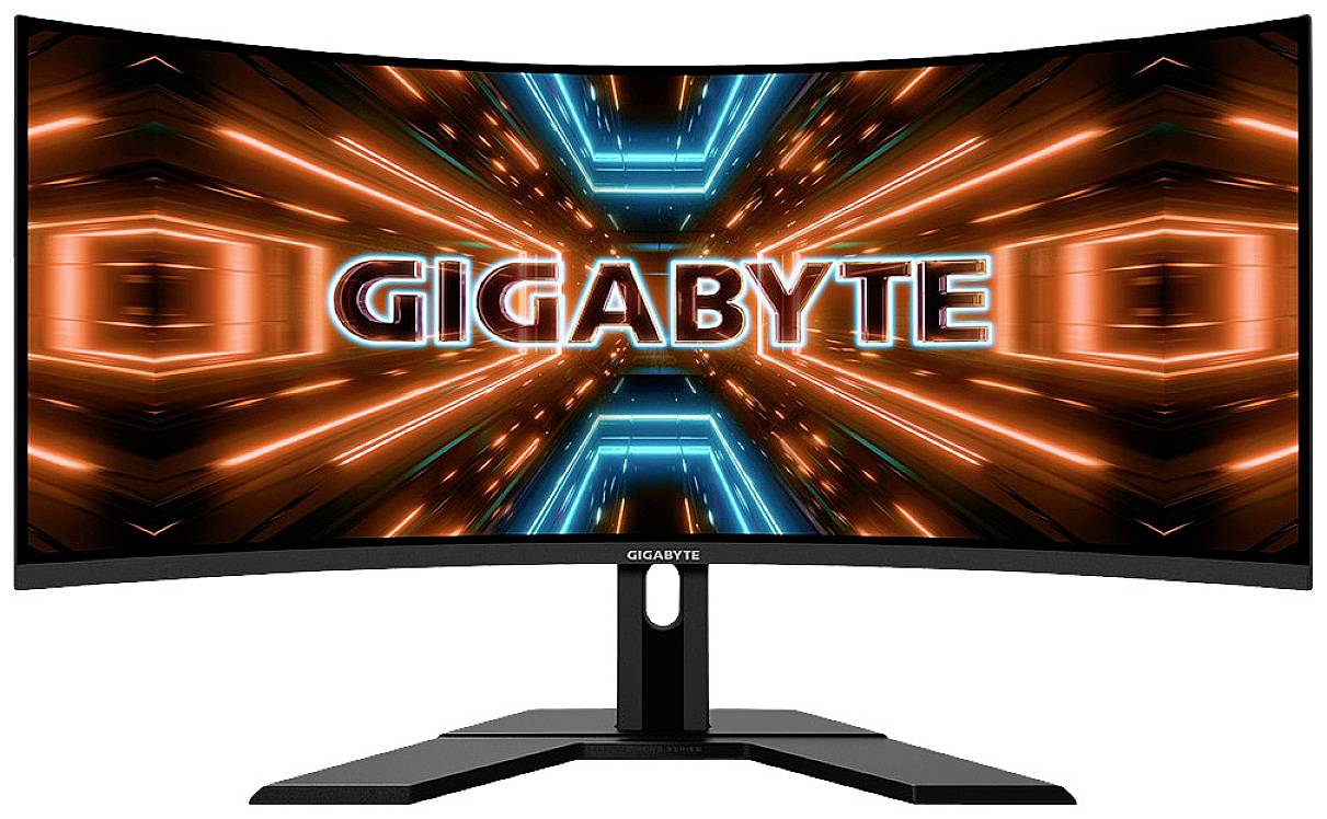 Gigabyte G34WQC A LCD-Monitor EEK G (A - G) 86.4 cm (34 Zoll) 3440 x 1440 Pixel 21:9 1 ms HDMI®, DisplayPort, Kopfhörer (3.5 mm Klinke) VA LCD