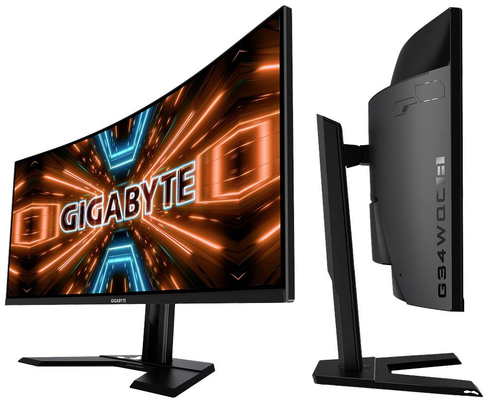 Gigabyte G34WQC A LCD-Monitor EEK G (A - G) 86.4 cm (34 Zoll) 3440 x 1440 Pixel 21:9 1 ms HDMI®, DisplayPort, Kopfhörer (3.5 mm Klinke) VA LCD