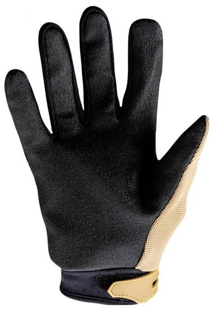 Ein schwarzer und brauner Arbeitshandschuh mit strukturierter Griffoberfläche und verstärkter Handfläche, entwickelt für langlebigen Handschutz bei verschiedenen Aufgaben.