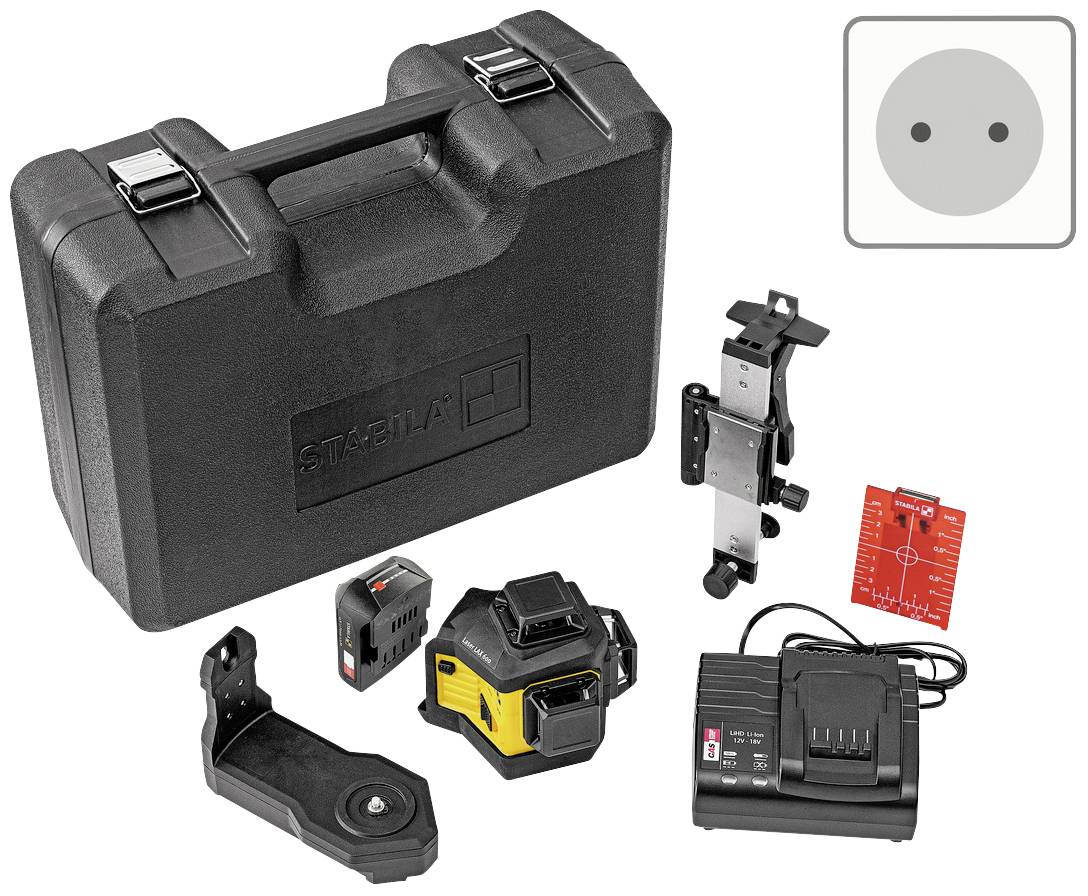Stabila LAX 600, 12-V-System, 7-pcs (EU) Multilinienlaser selbstnivellierend Reichweite (max.): 30