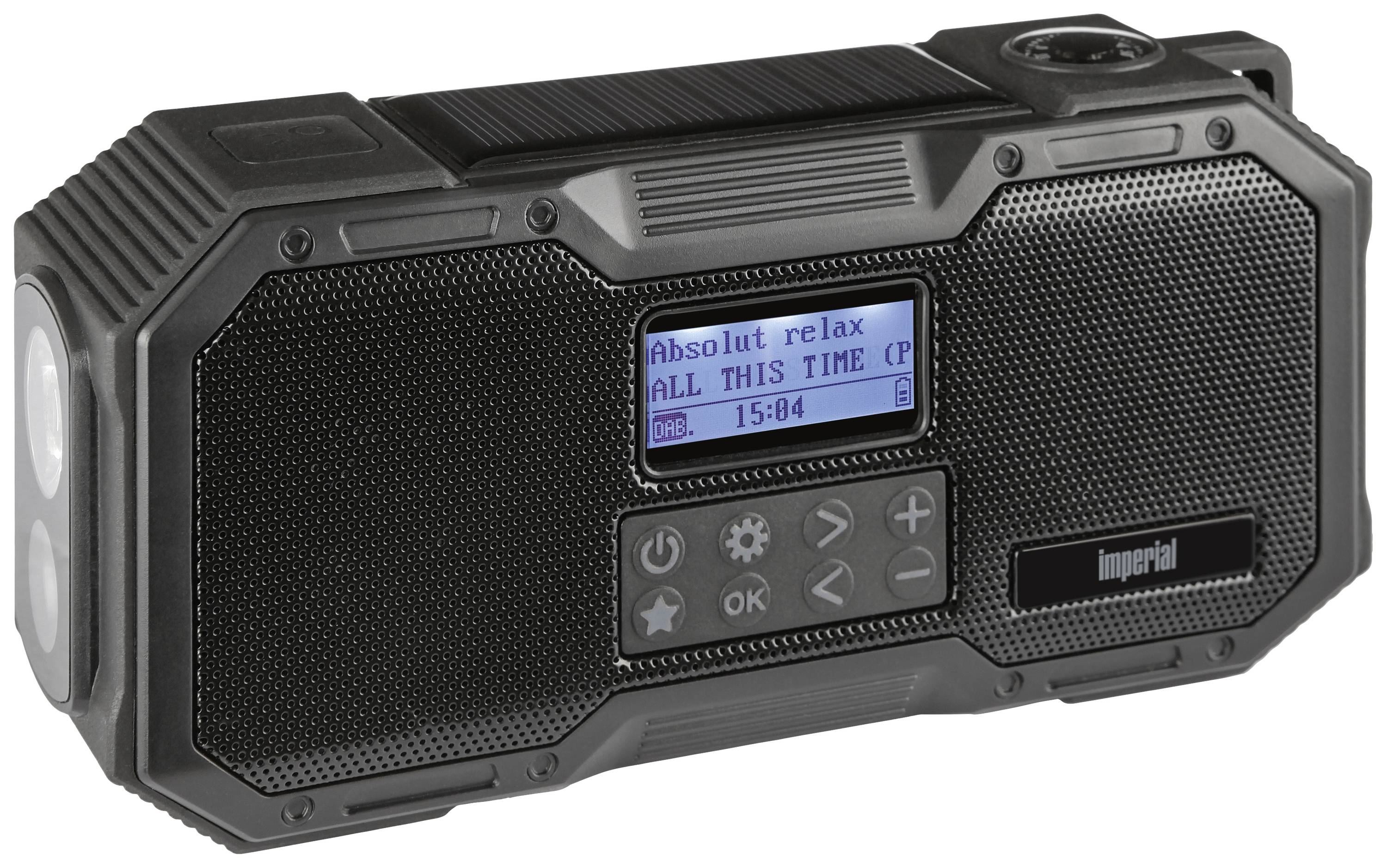 Imperial DABMAN OR 1 Outdoorradio DAB+, UKW Notfallradio, Bluetooth® Solarpanel, Akku-Ladefunktion, Handkurbel