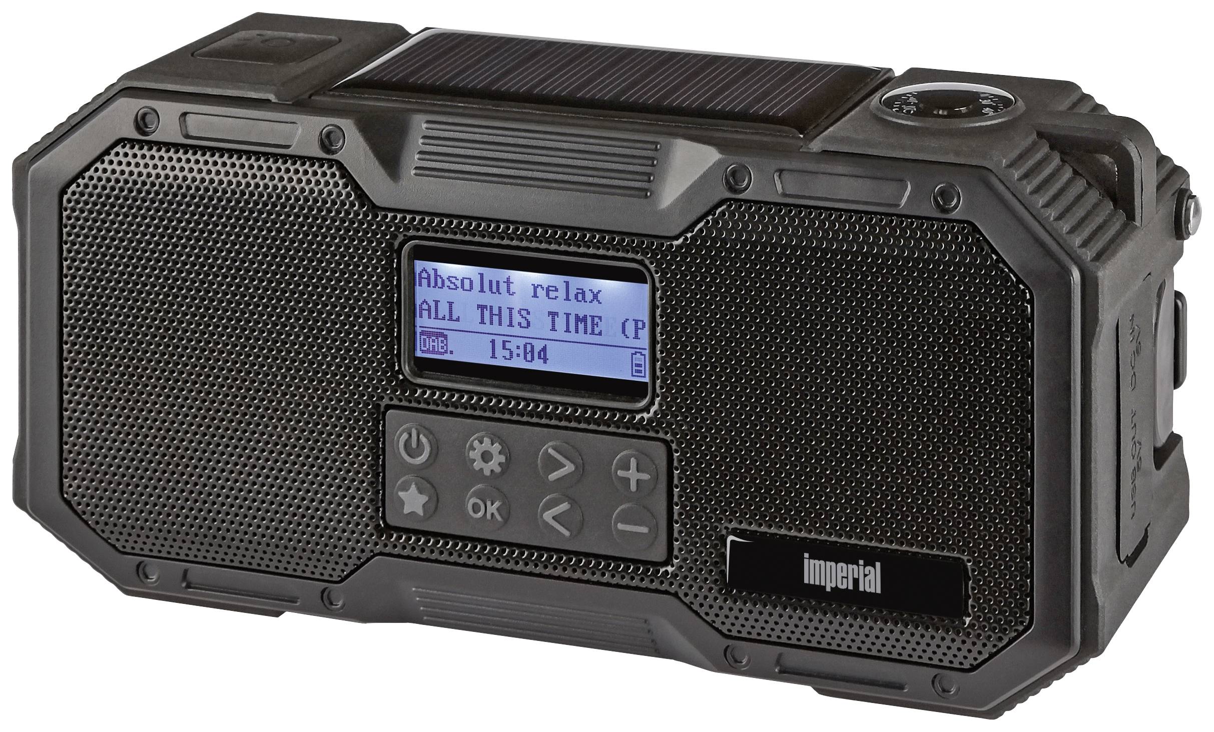Imperial DABMAN OR 1 Outdoorradio DAB+, UKW Notfallradio, Bluetooth® Solarpanel, Akku-Ladefunktion, Handkurbel