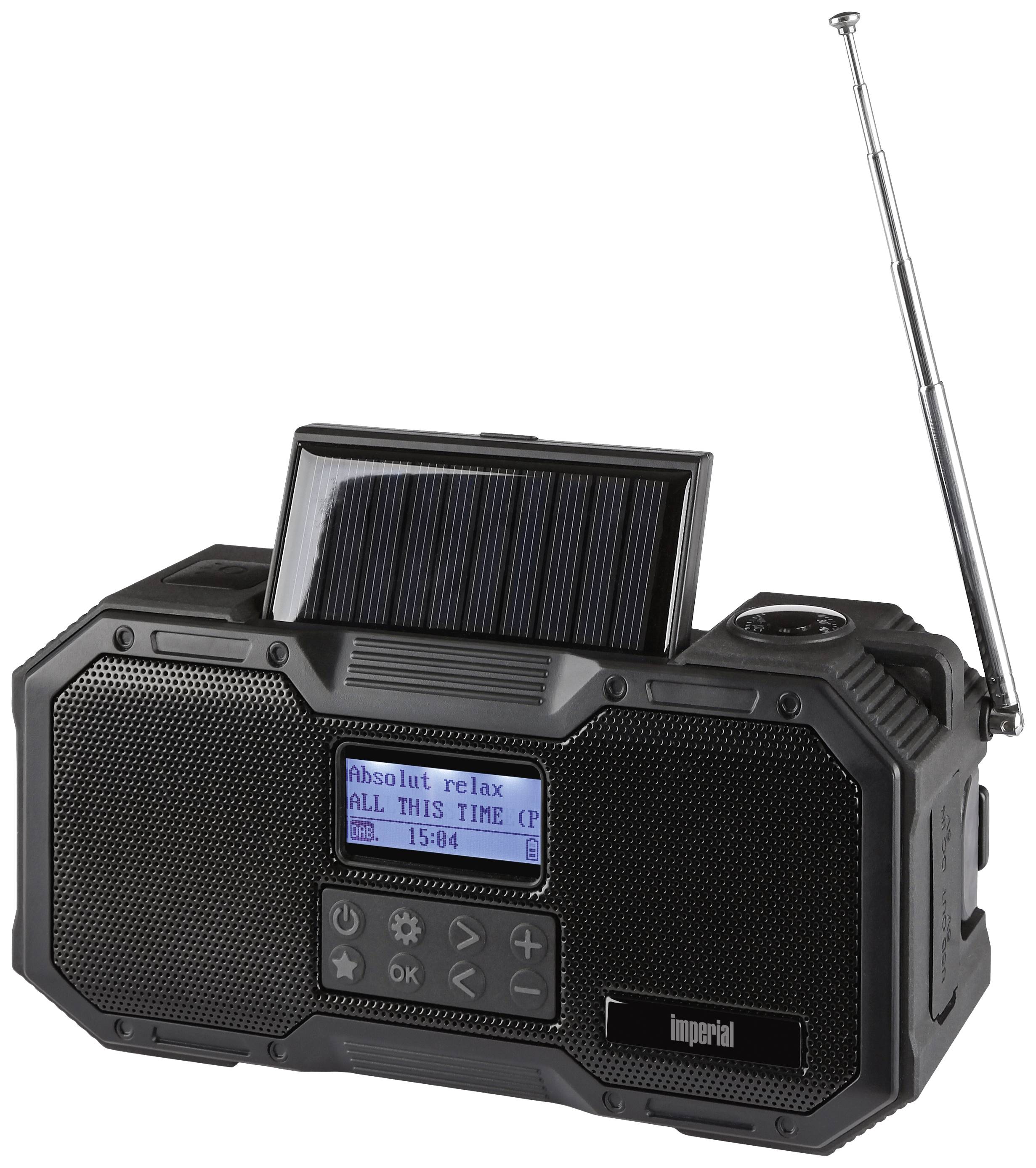 Imperial DABMAN OR 1 Outdoorradio DAB+, UKW Notfallradio, Bluetooth® Solarpanel, Akku-Ladefunktion, Handkurbel