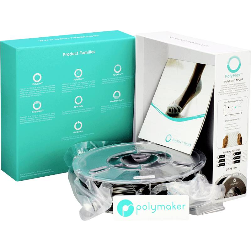 Polymaker PD01001 PolyFlex TPU-95A Filament TPU flexibel 1.75 mm 750 g Schwarz 1 St.