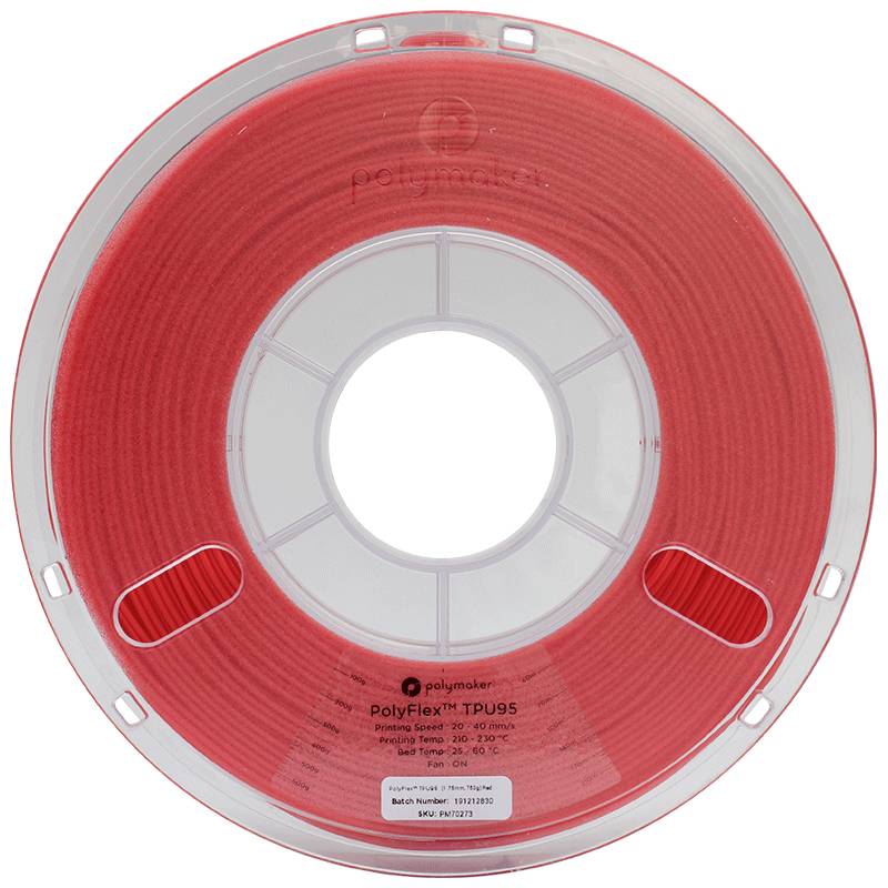 Polymaker PD01003 PolyFlex TPU-95A Filament TPU flexibel 1.75mm 750g Rot 1St.