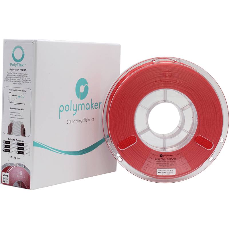 Polymaker PD01003 PolyFlex TPU-95A Filament TPU flexibel 1.75mm 750g Rot 1St.