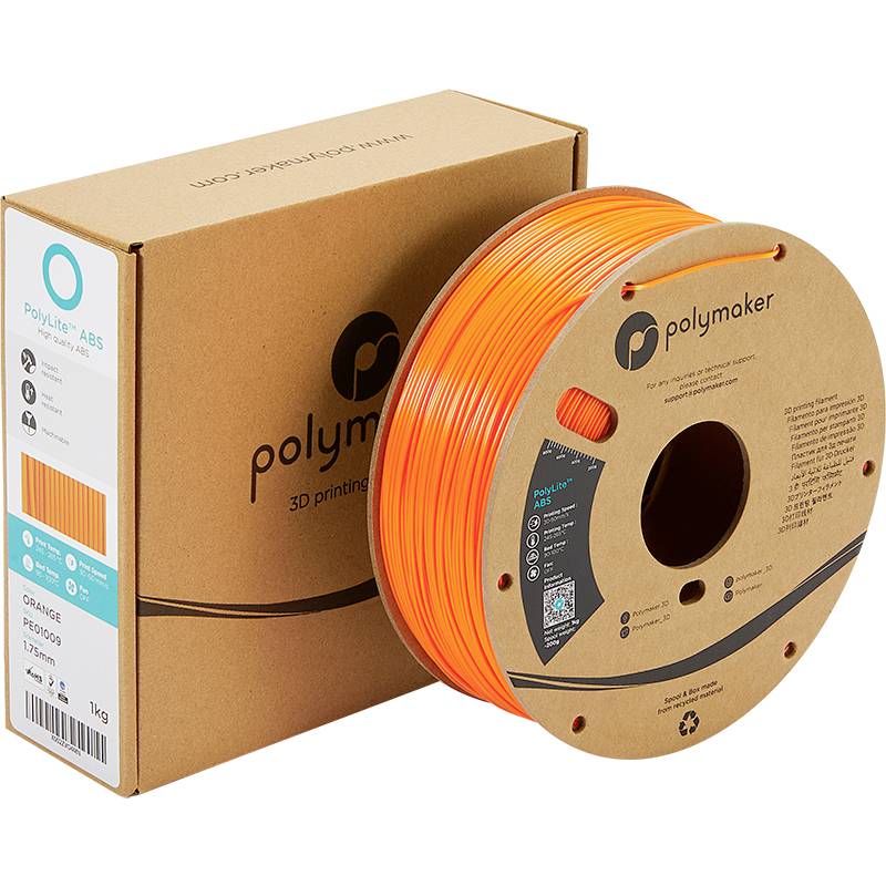 Polymaker PE01009 PolyLite Filament ABS geruchsarm 1.75mm 1000g Orange 1St.