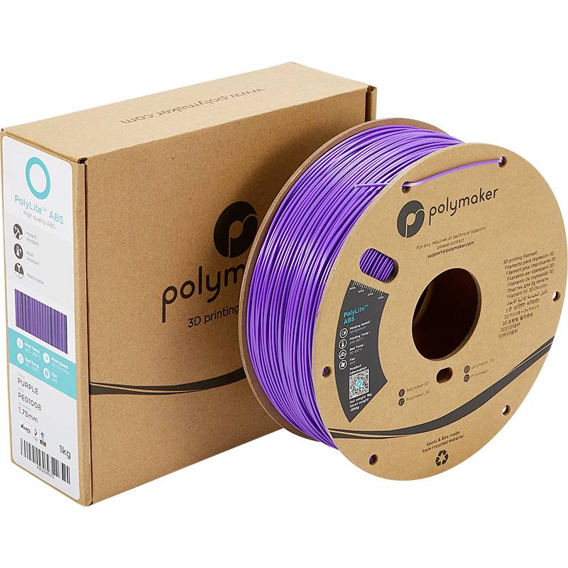 Polymaker PE01008 PolyLite Filament ABS geruchsarm 1.75 mm 1000 g Lila 1 St.