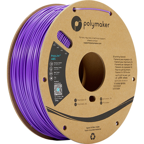 Polymaker PE01018 PolyLite Filament ABS geruchsarm 2.85 mm 1000 g Lila 1 St.