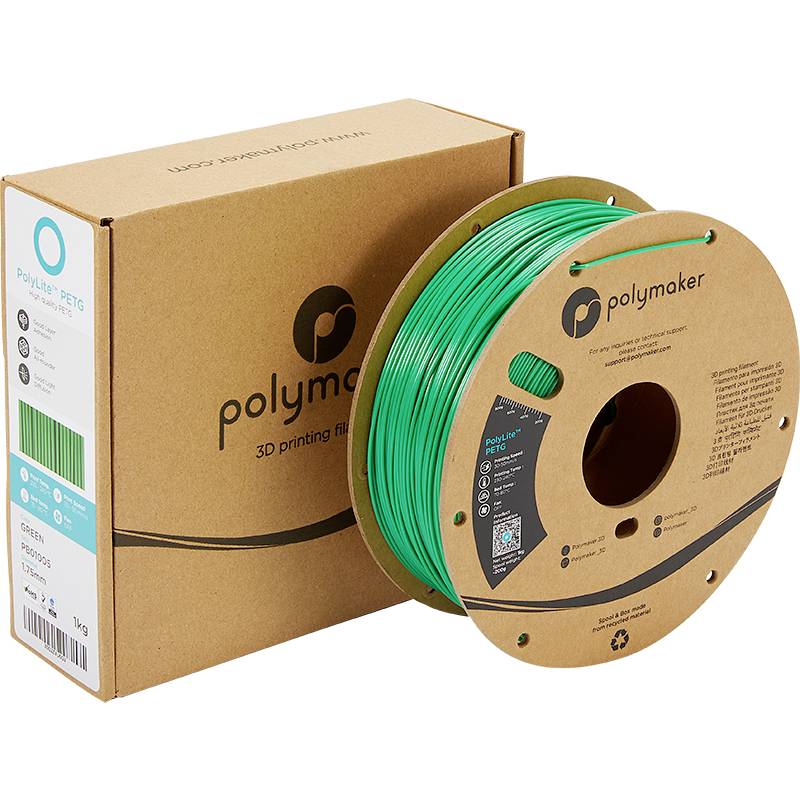 Polymaker PB01005 PolyLite Filament PETG hitzebeständig, hohe Zugfestigkeit 1.75mm 1000g Grün 1St.