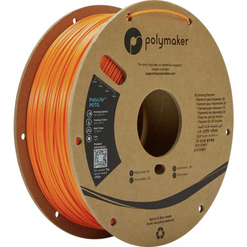 Polymaker PB01022 PolyLite Filament PETG hitzebeständig, hohe Zugfestigkeit 2.85 mm 1000 g Orange 1