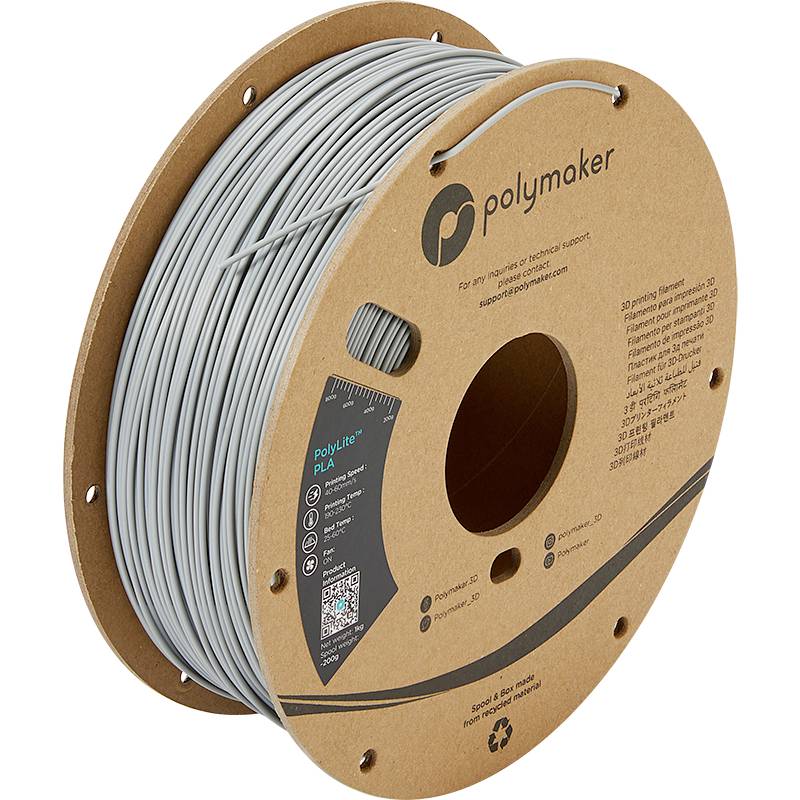 Polymaker PA02003 PolyLite Filament PLA 1.75mm 1000g Grau 1St.