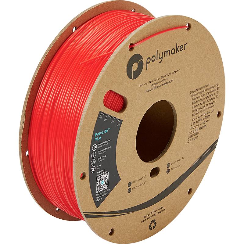 Polymaker PA02004 PolyLite Filament PLA 1.75 mm 1000 g Rot 1 St.