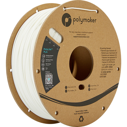 Polymaker PA02002 PolyLite Filament PLA 1.75mm 1000g Weiß 1St.