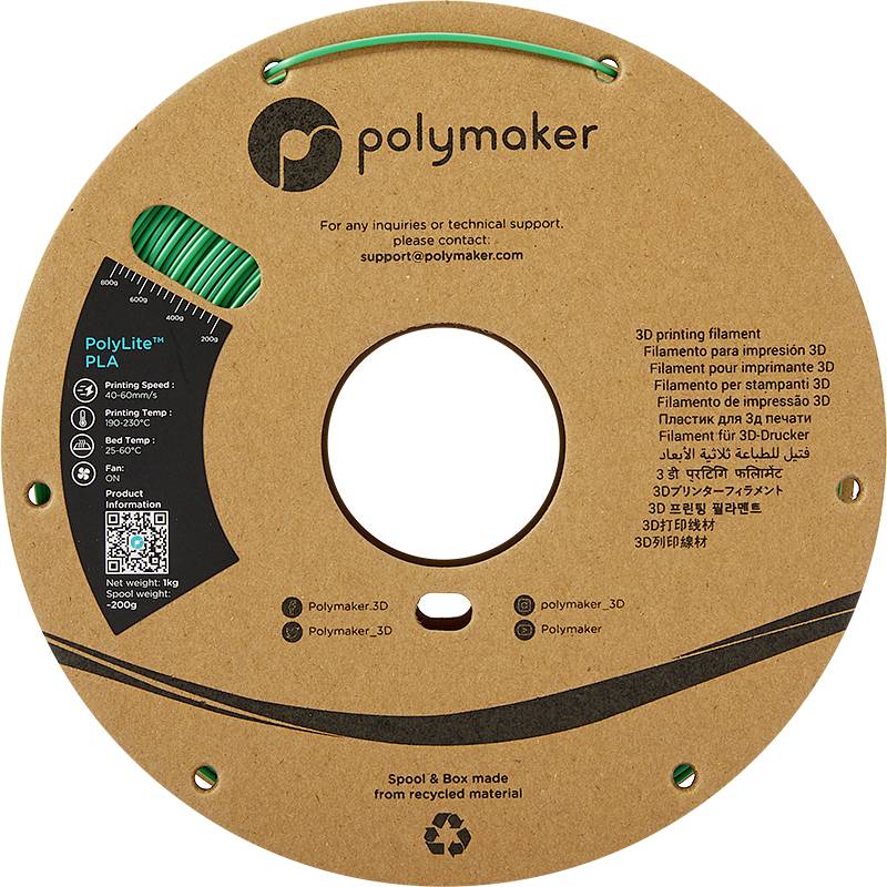 Polymaker PA02021 PolyLite Filament PLA 2.85mm 1000g Grün 1St.