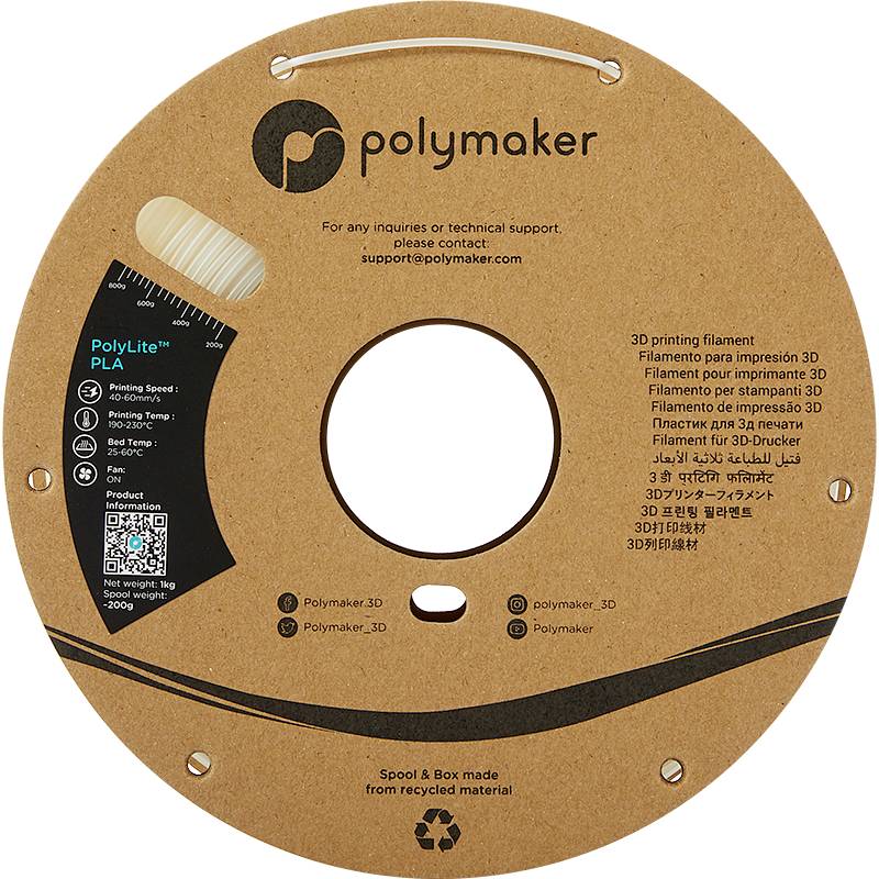 Polymaker PA02026 PolyLite Filament PLA 2.85 mm 1000 g Natur 1 St.
